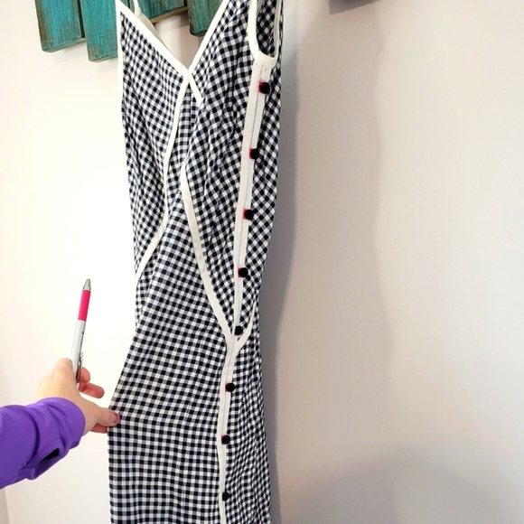 Rag and Bone "Laurie" gingham button side midi sundress - Picture 6 of 14